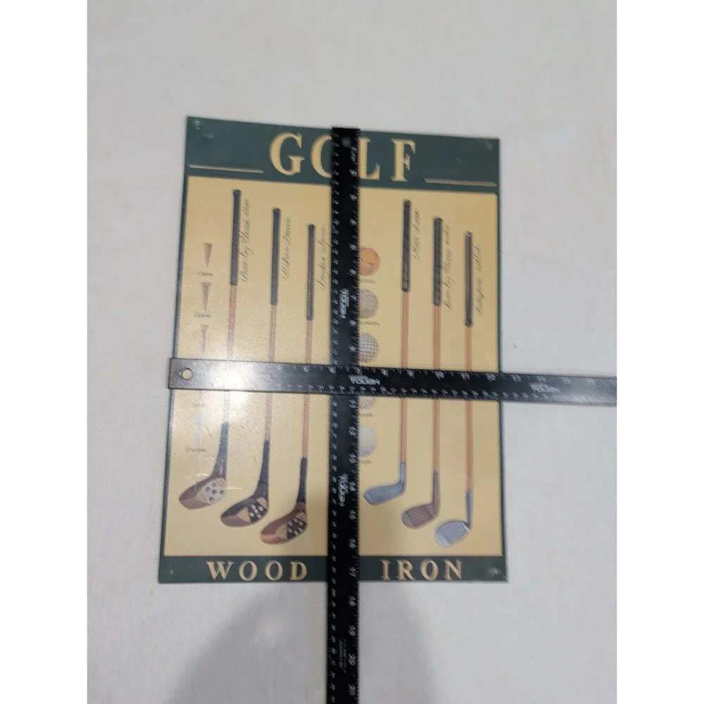 Tin Metal Bar Sign - Golf: Wood & Iron (12.5